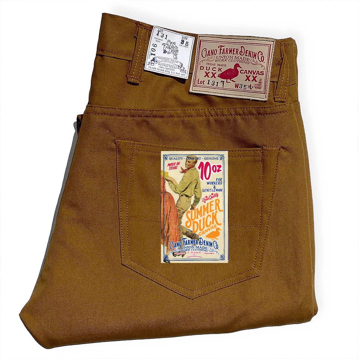 #131 10oz Duck Canvas Ochre 5 POCKET Version 901 SLIM FIT