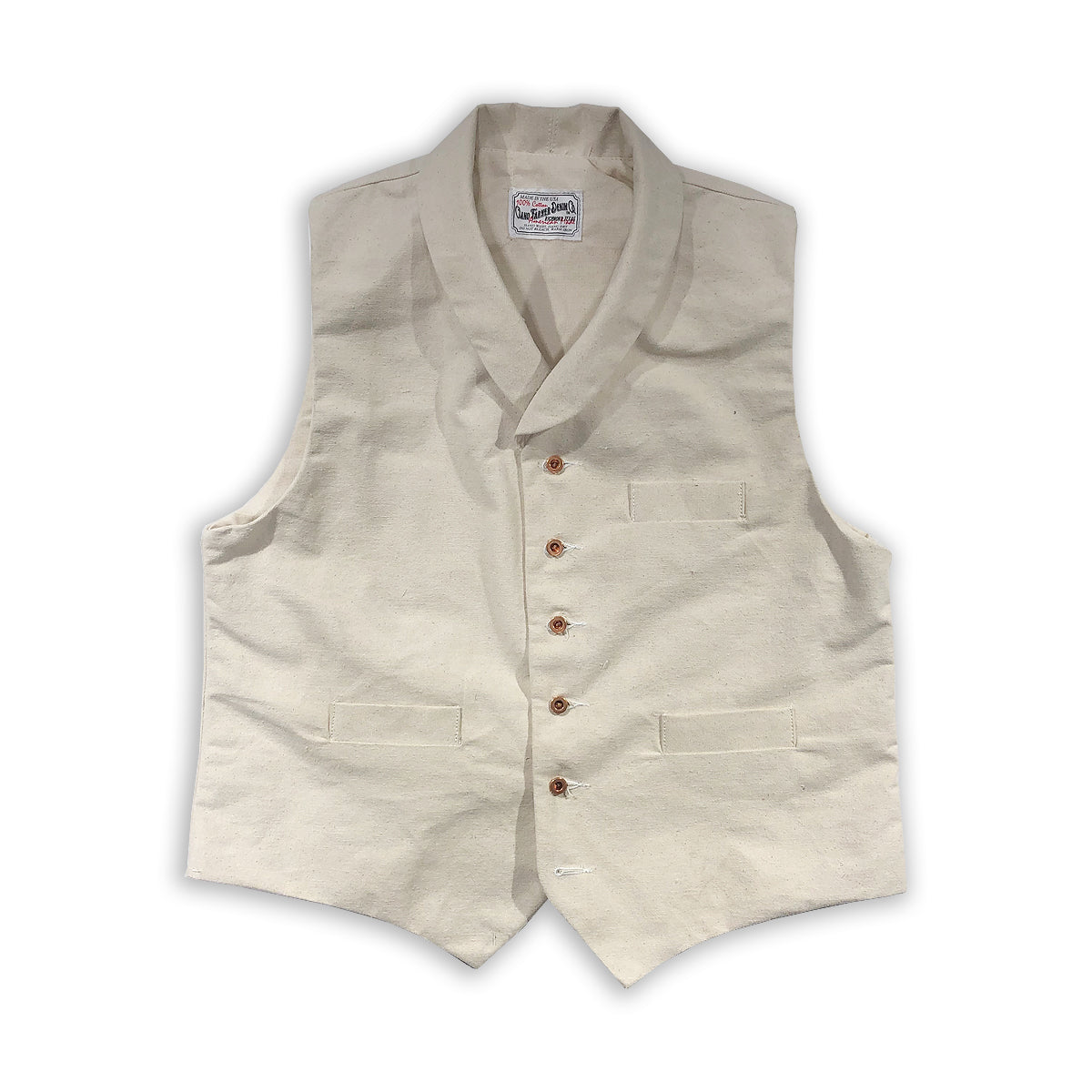 12oz Off White Natural Duck Canvas Type D Waistcoat