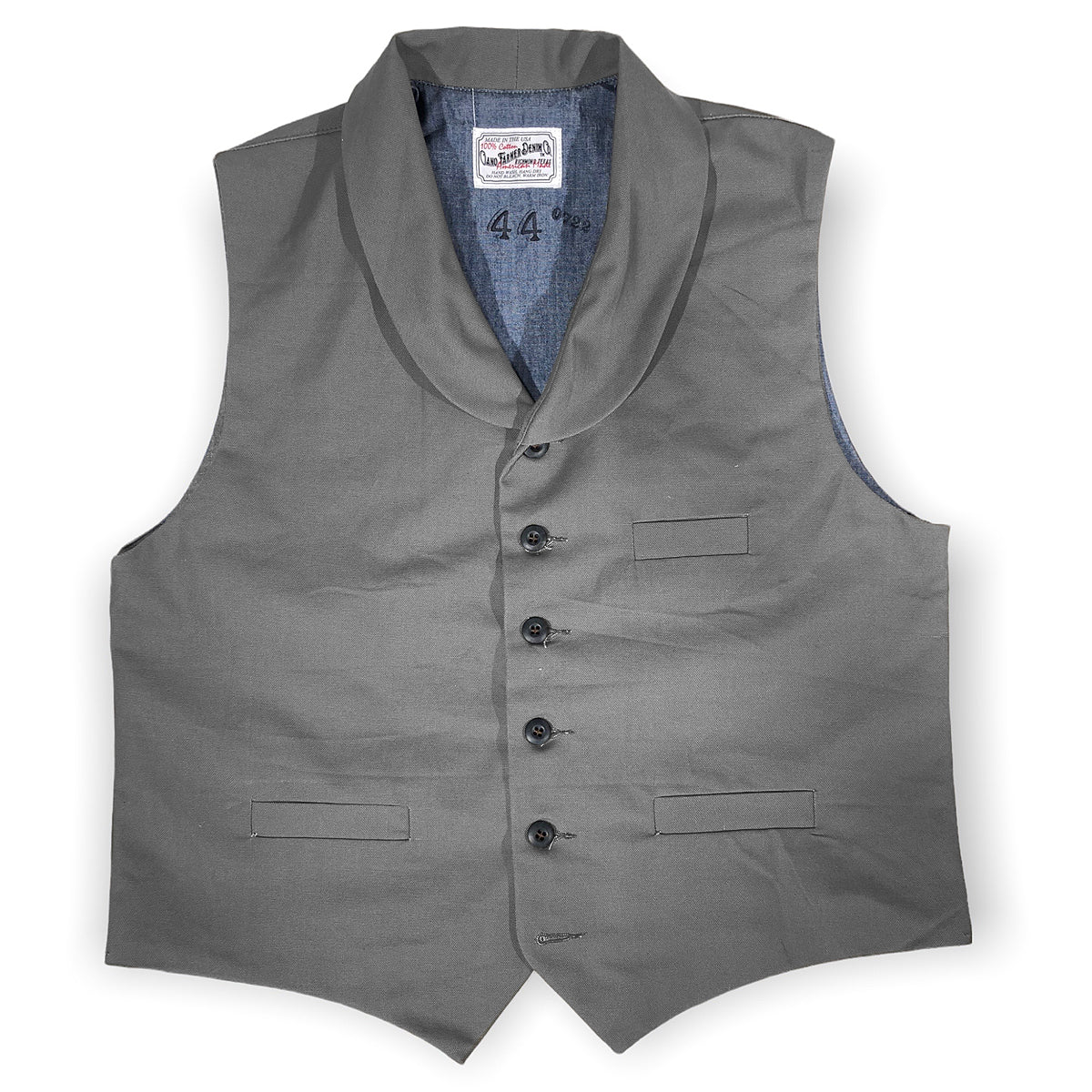 12oz Grey Duck Canvas Type D Waistcoat