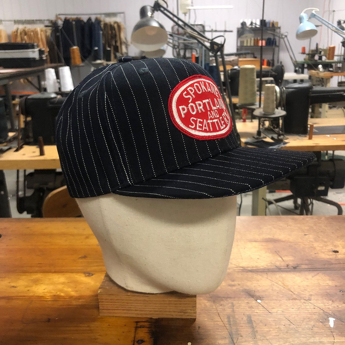 #3192 13.5oz Japanese Indigo/Indigo WABASH White Selvage Vintage HAT Patch 80s "Spokane, Portland and Seattle Railway" Patch