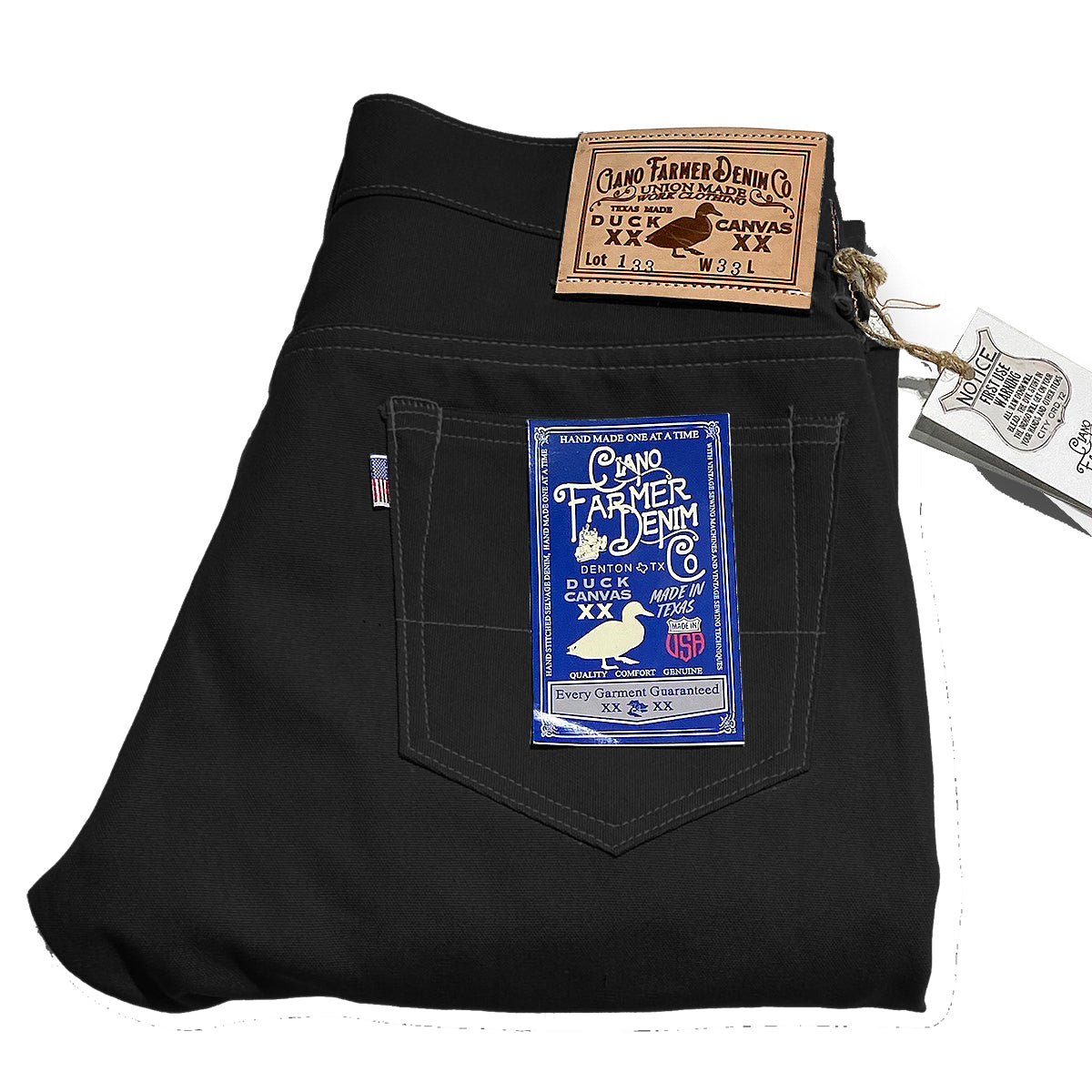 12oz Duck Canvas Black 5 POCKET Version