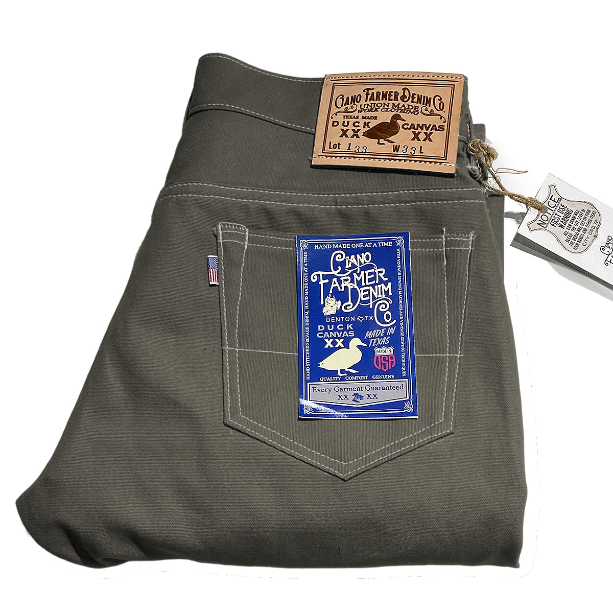 12oz Duck Canvas Olive Moss 5 POCKET Version