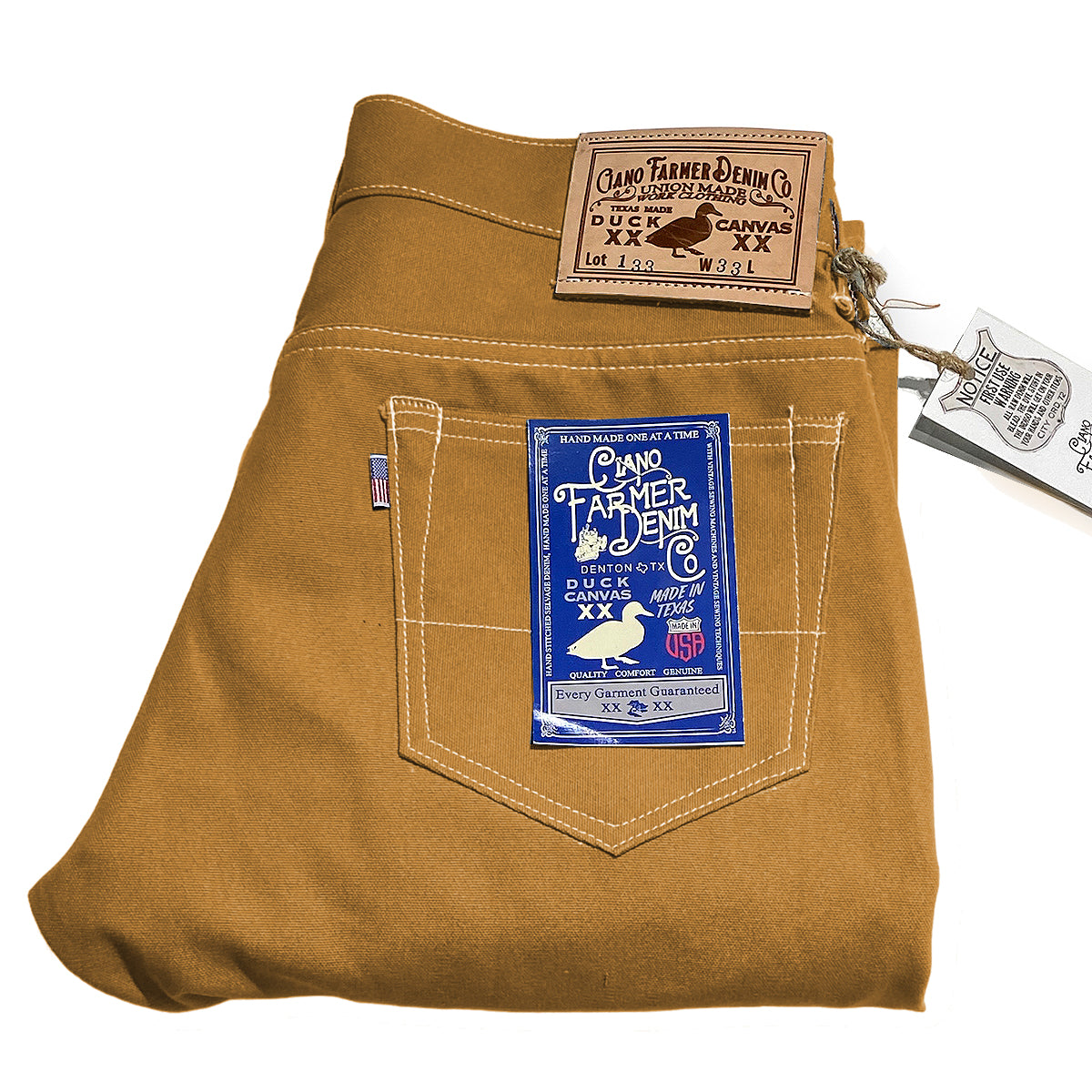 12oz Duck Canvas Ochre 5 POCKET Version