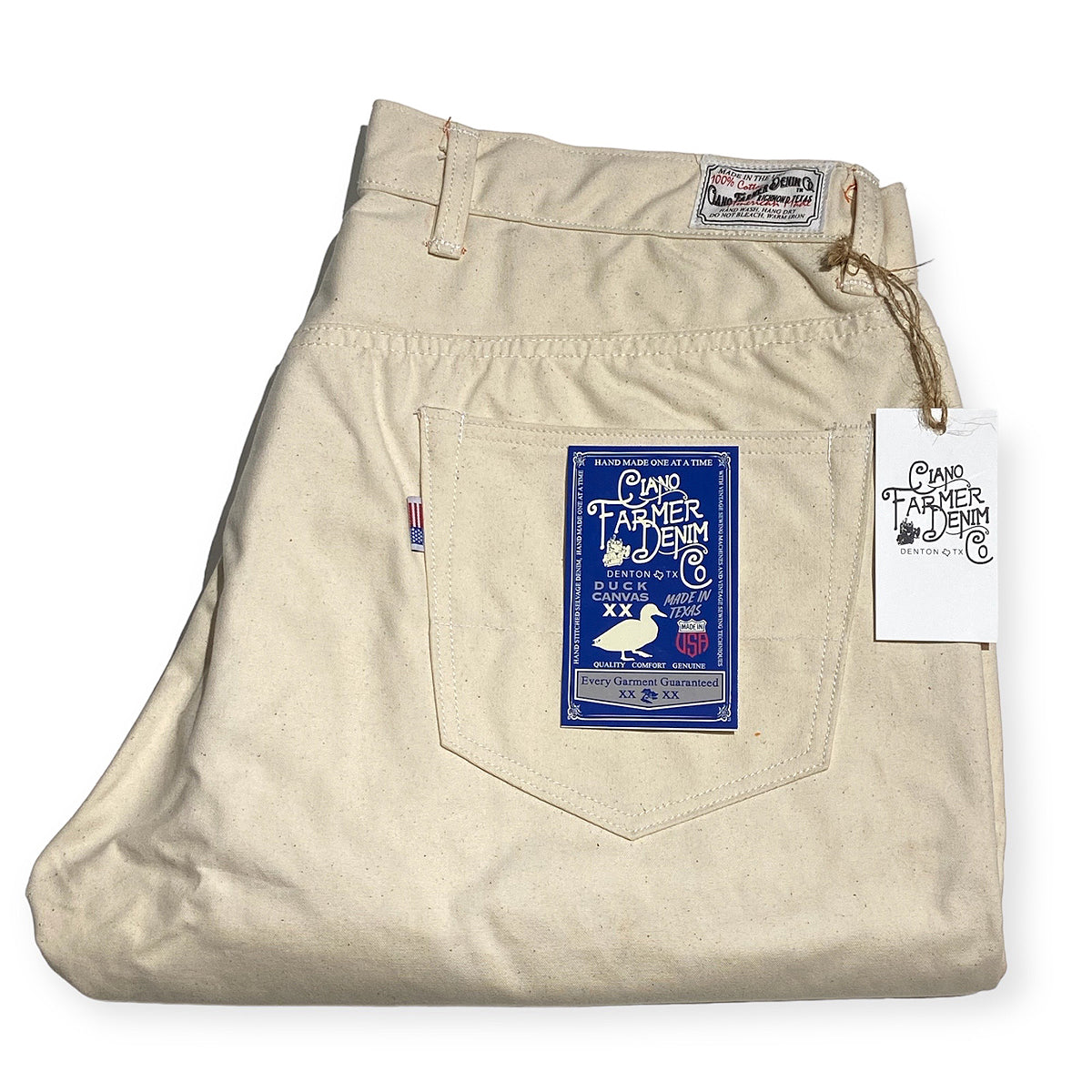 12oz Duck Canvas Off White 5 POCKET Version