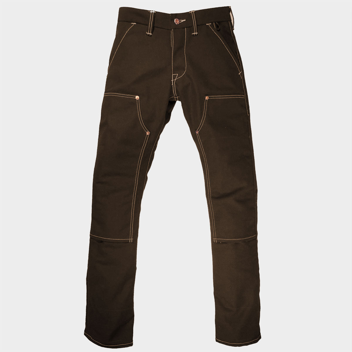 18oz Duck Canvas Brown FIELD HAND Chino [ Back Patch Pockets ]