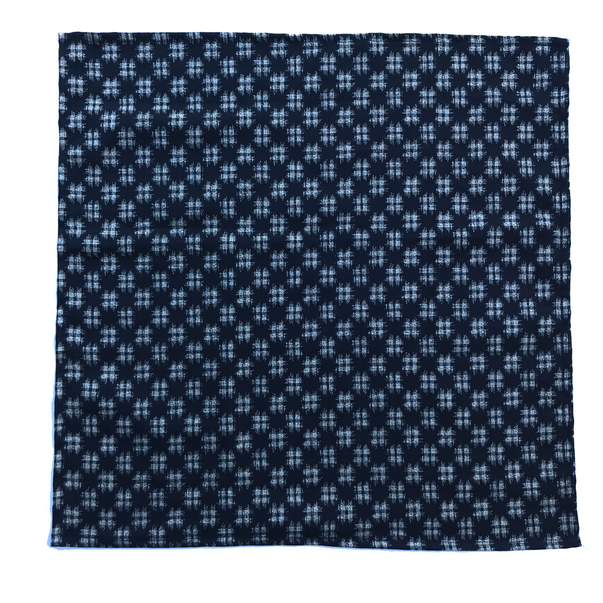 Japanese Nara Cotton Canvas Indigo Handkerchief 27.5 x 27.5 "GEO"